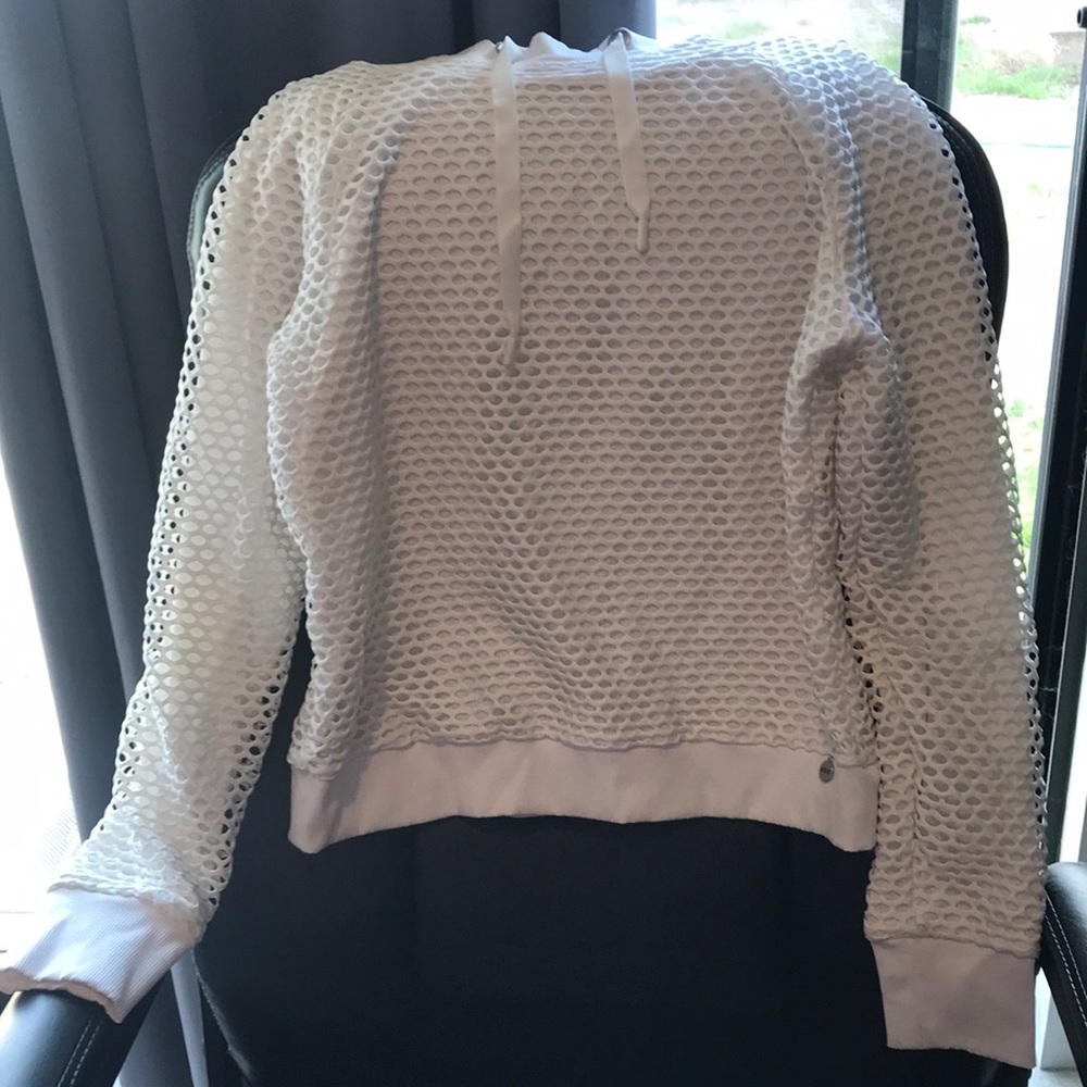 Lorna Jane White Mesh Hooded Sweatshirt